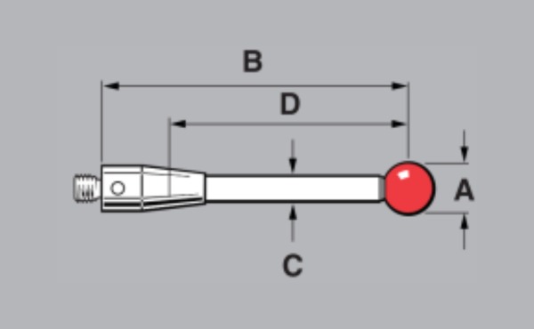 dimensions of touch probe stylus