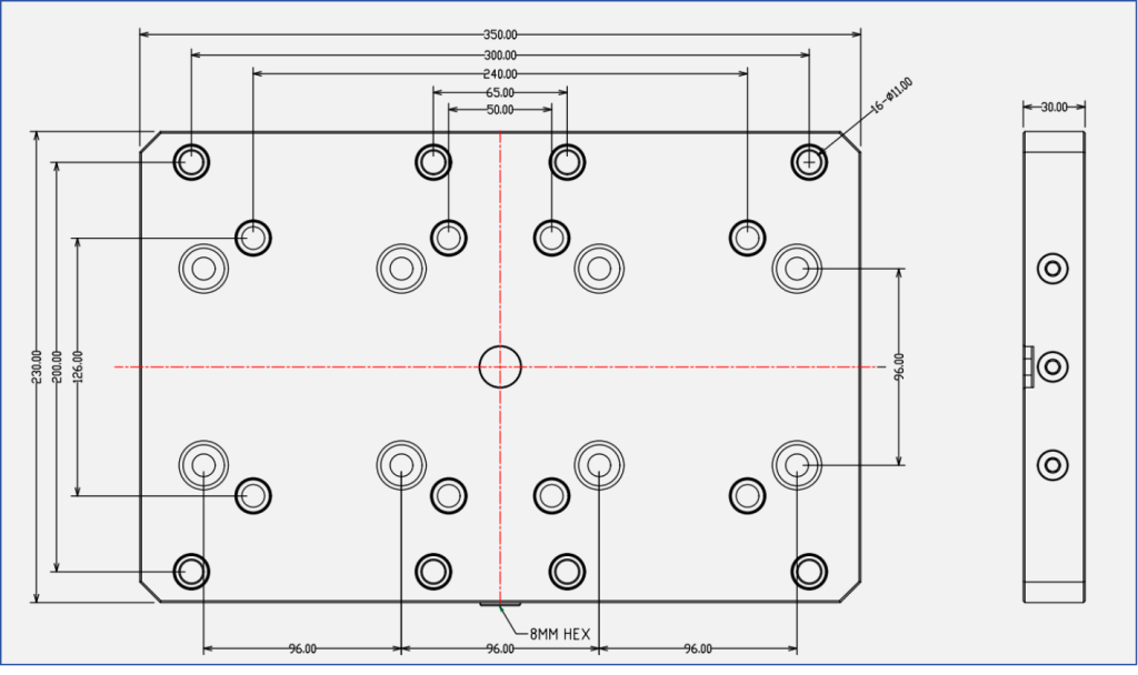 Multi Position base plate SC96-S410 drawing